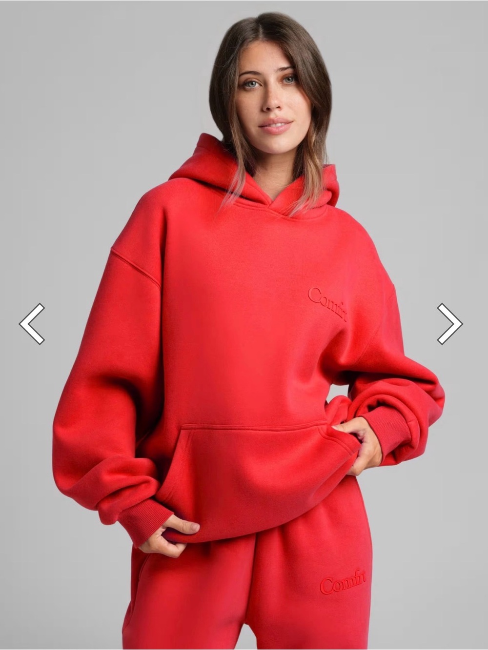 Comfrt Brand Red Unisex Hoodie in Medium